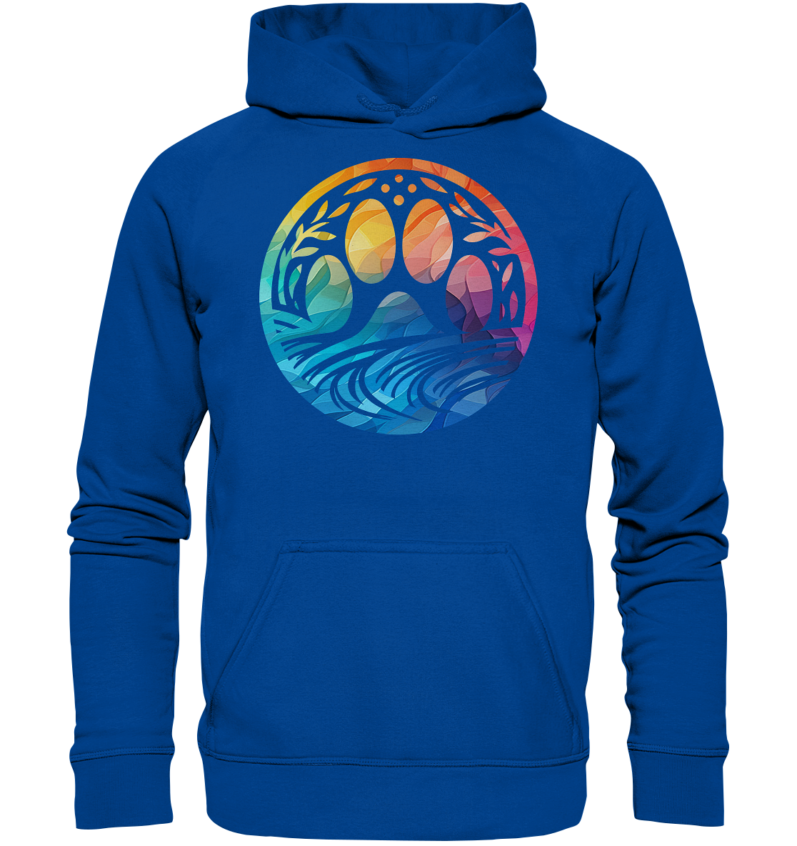 Modern Design Pfote mit regenbogenartigen Farbverlauf  - Basic Unisex Hoodie