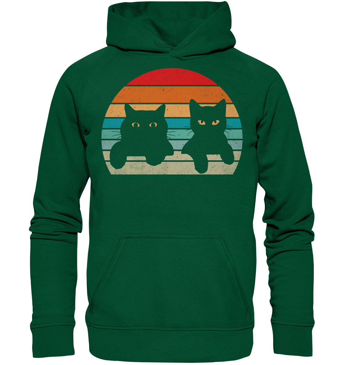 2 Katzen Retro Style - Basic Unisex Hoodie