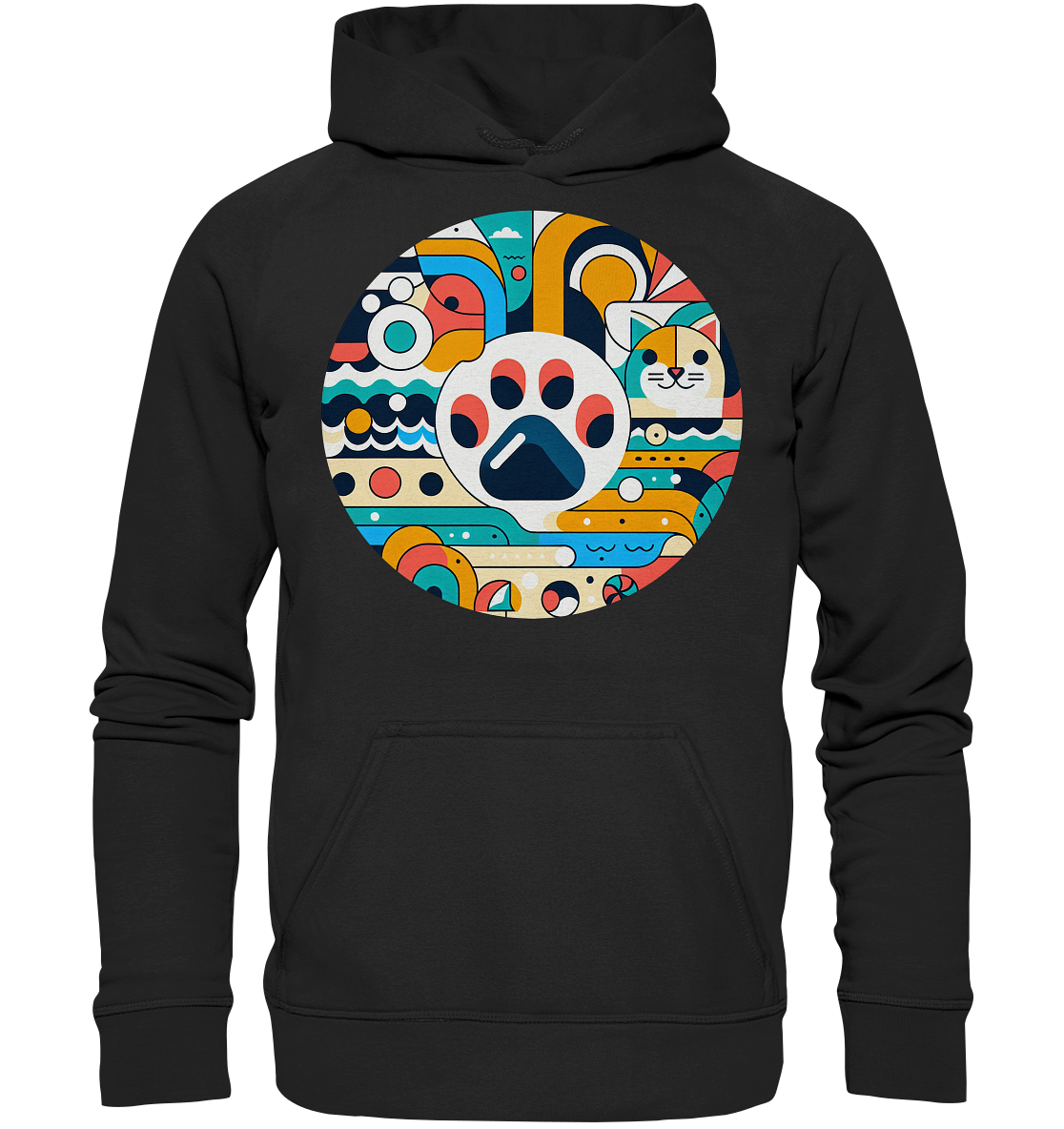 Pfote modern Art mit Katze - Basic Unisex Hoodie