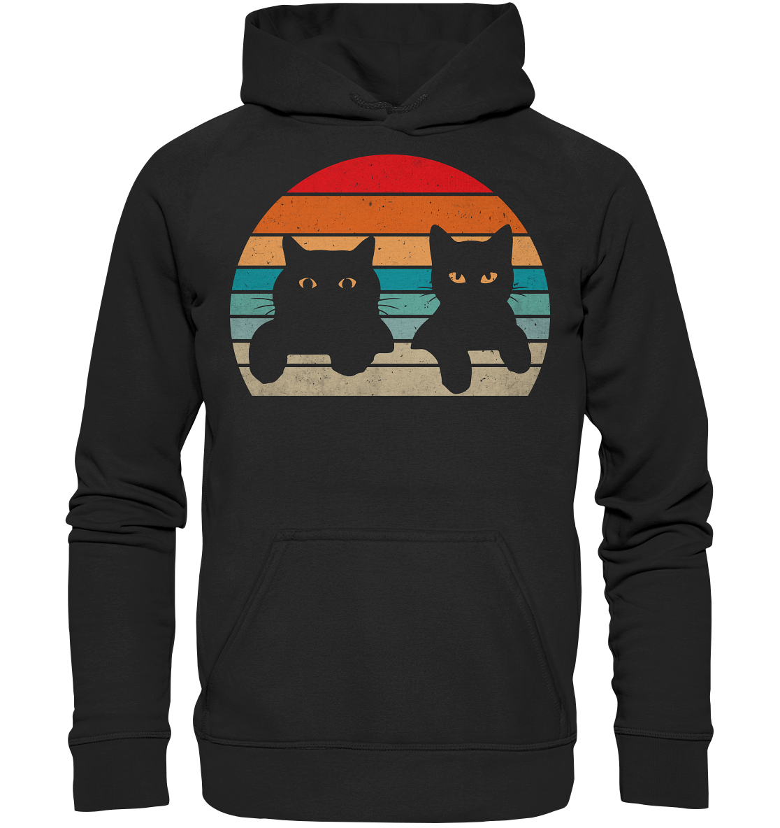 2 Katzen Retro Style - Basic Unisex Hoodie