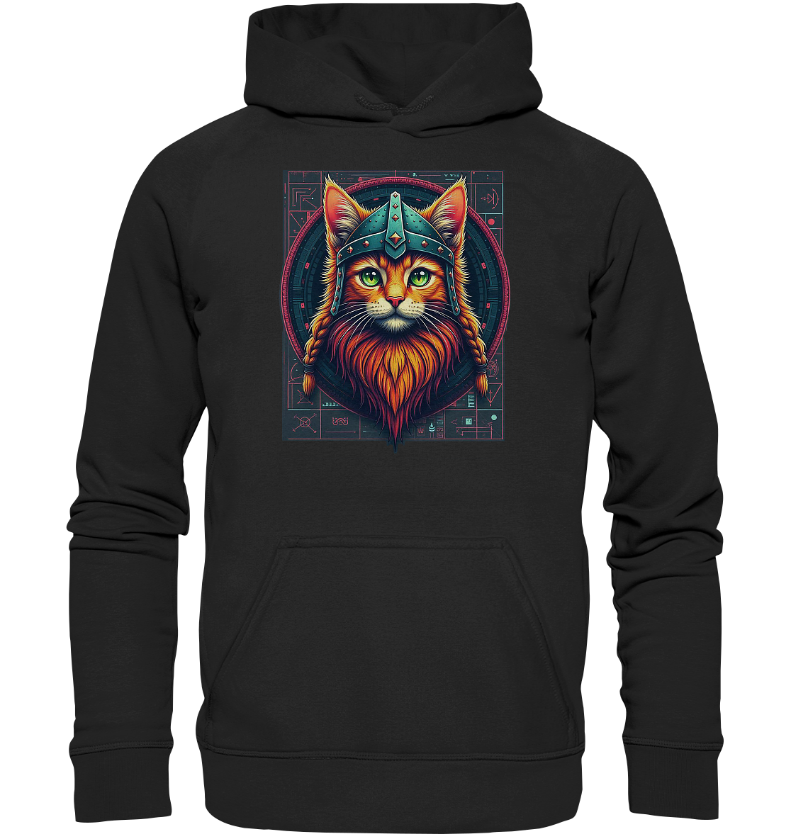 Wikinger Katze Cartoon - Basic Unisex Hoodie