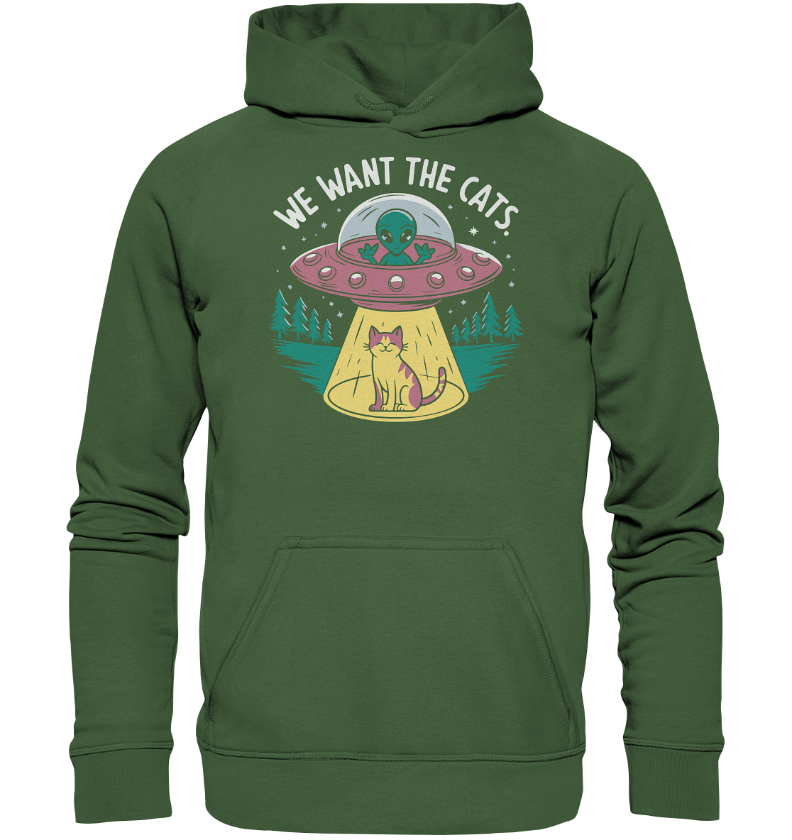Alien und Katzen Fun Design We want the cats - Basic Unisex Hoodie