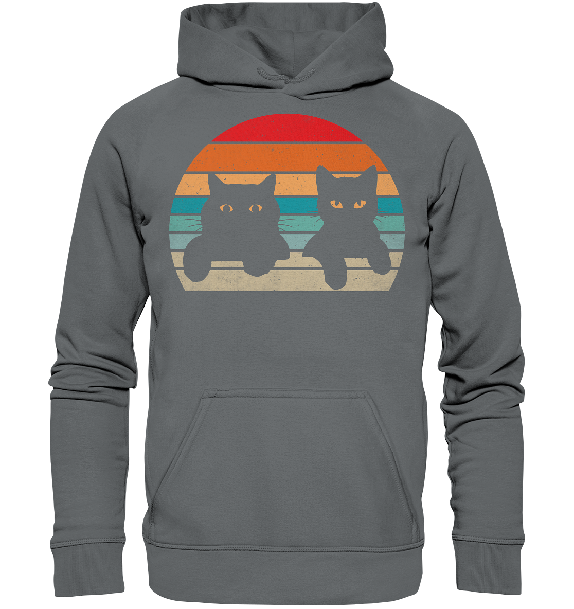 2 Katzen Retro Style - Basic Unisex Hoodie