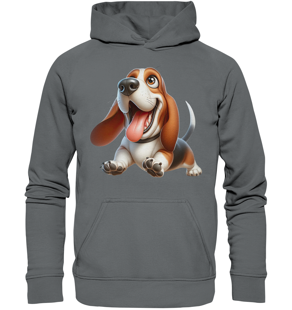 Basset Hound Cartoon personalisierbar - Basic Unisex Hoodie