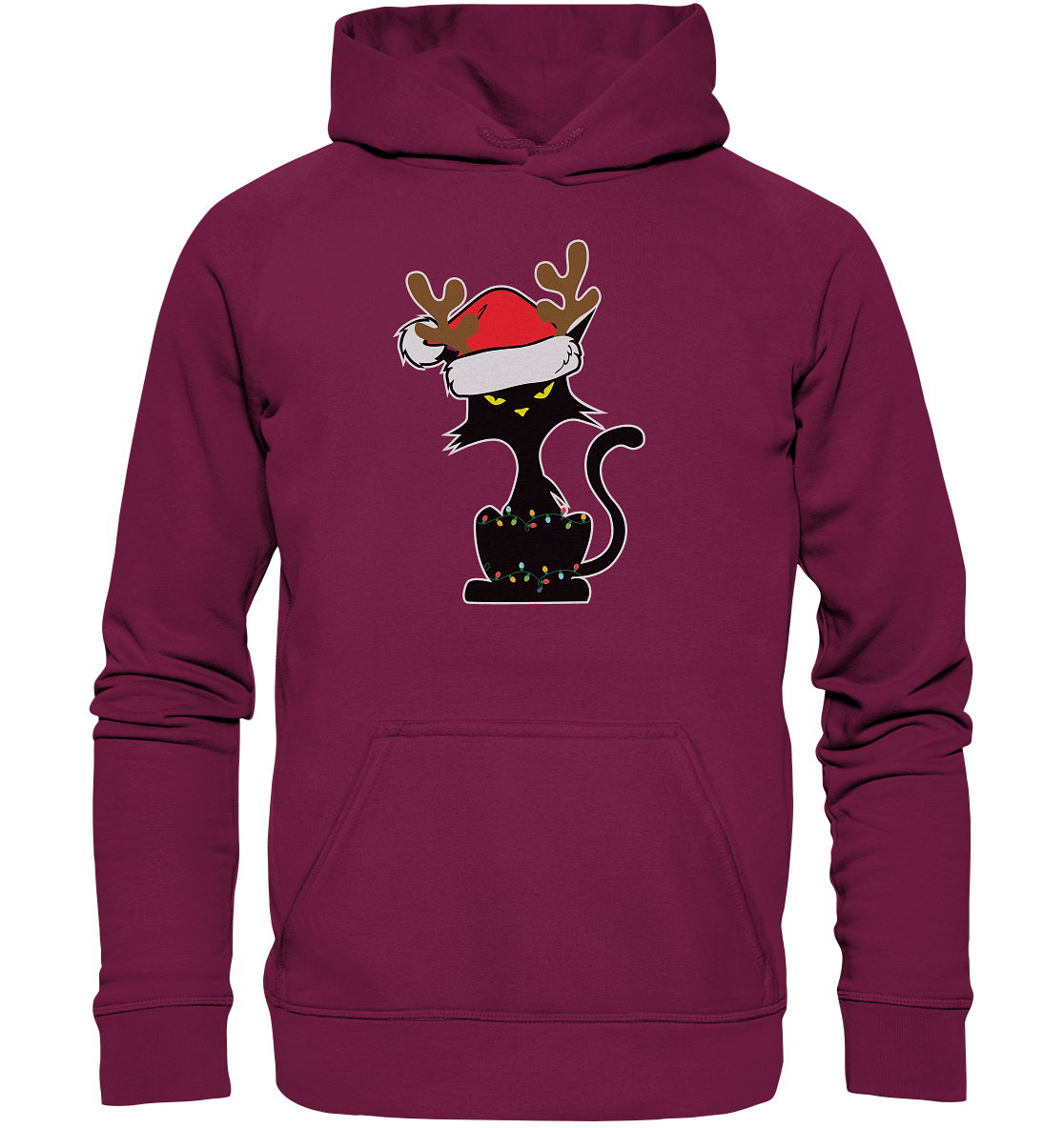 Grumpy Weihnachts Katze Cartoon - Basic Unisex Hoodie