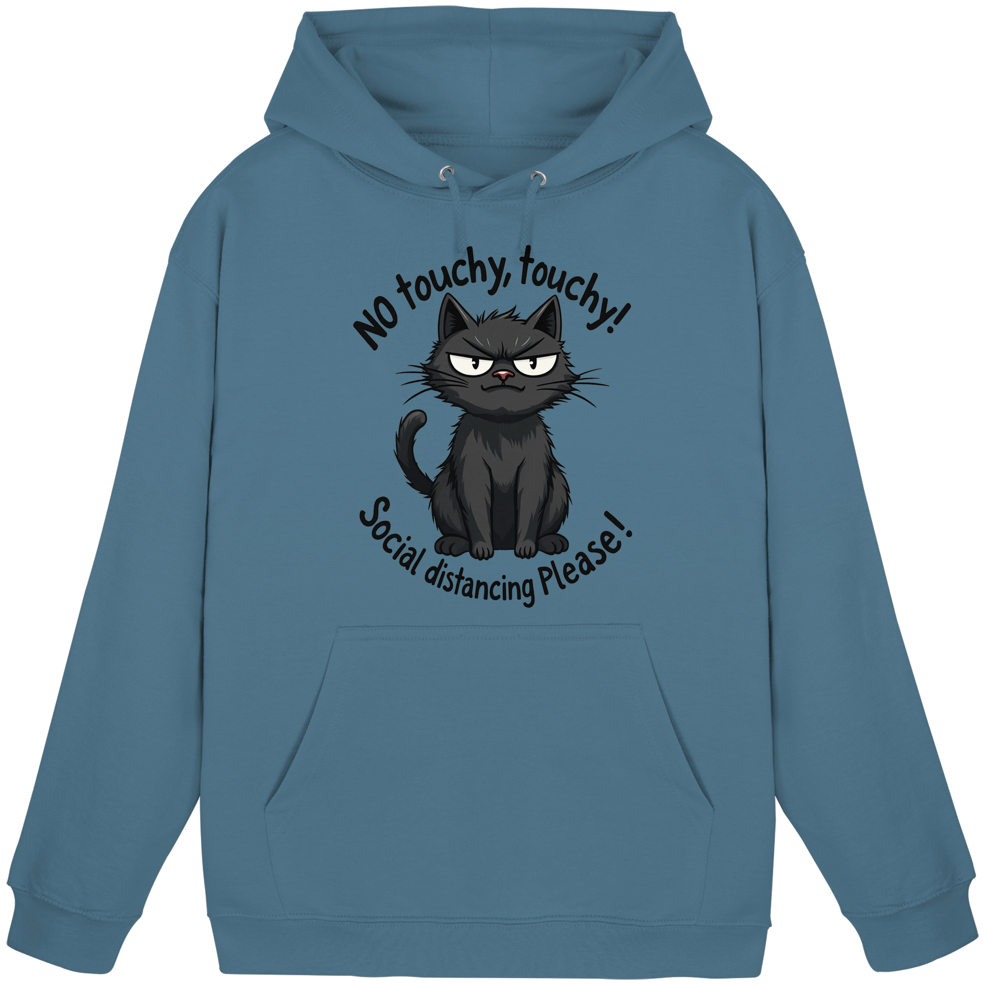 No touchy, touchy! Social distance Please! Black cat - Basic Unisex Hoodie
