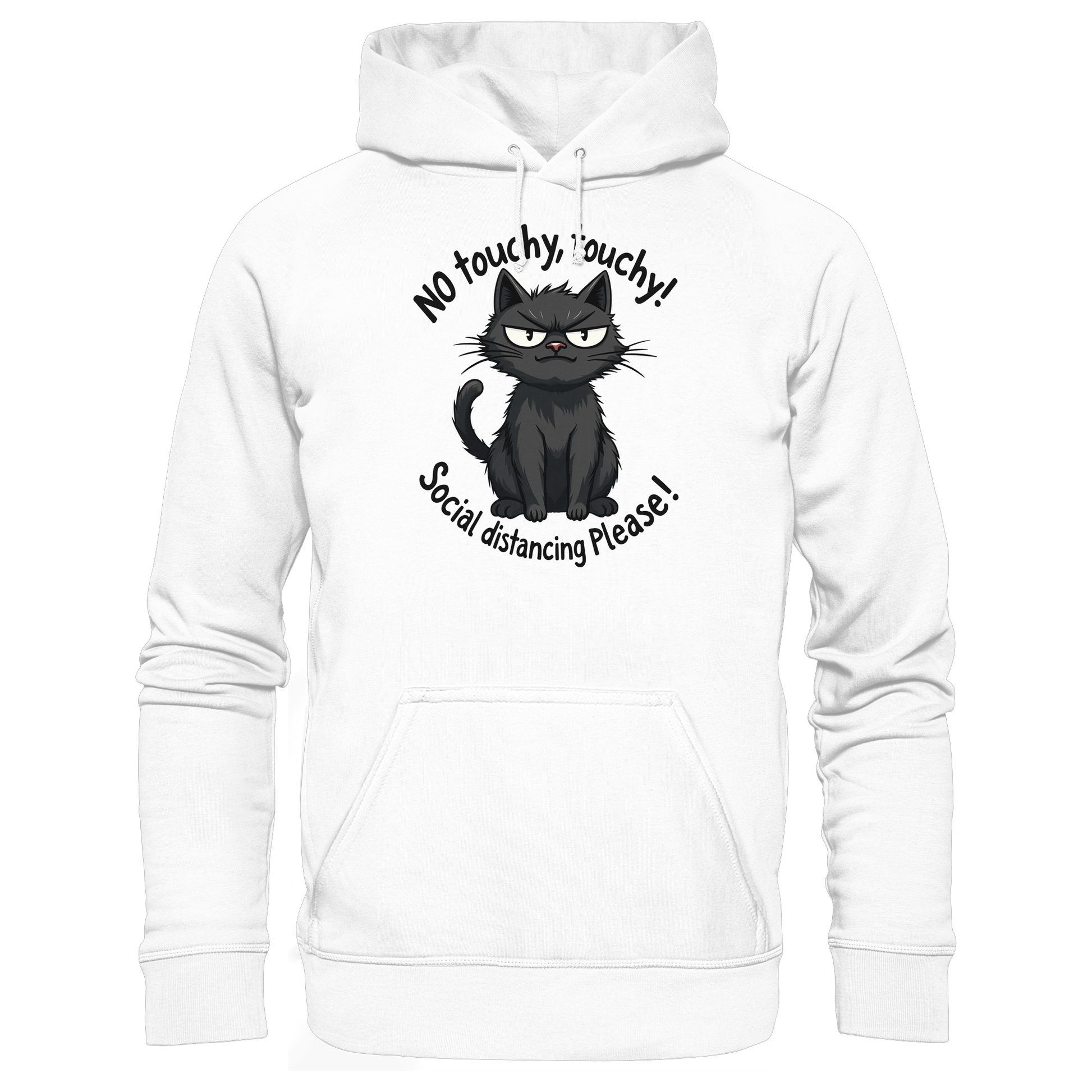 No touchy, touchy! Social distance Please! Black cat - Basic Unisex Hoodie