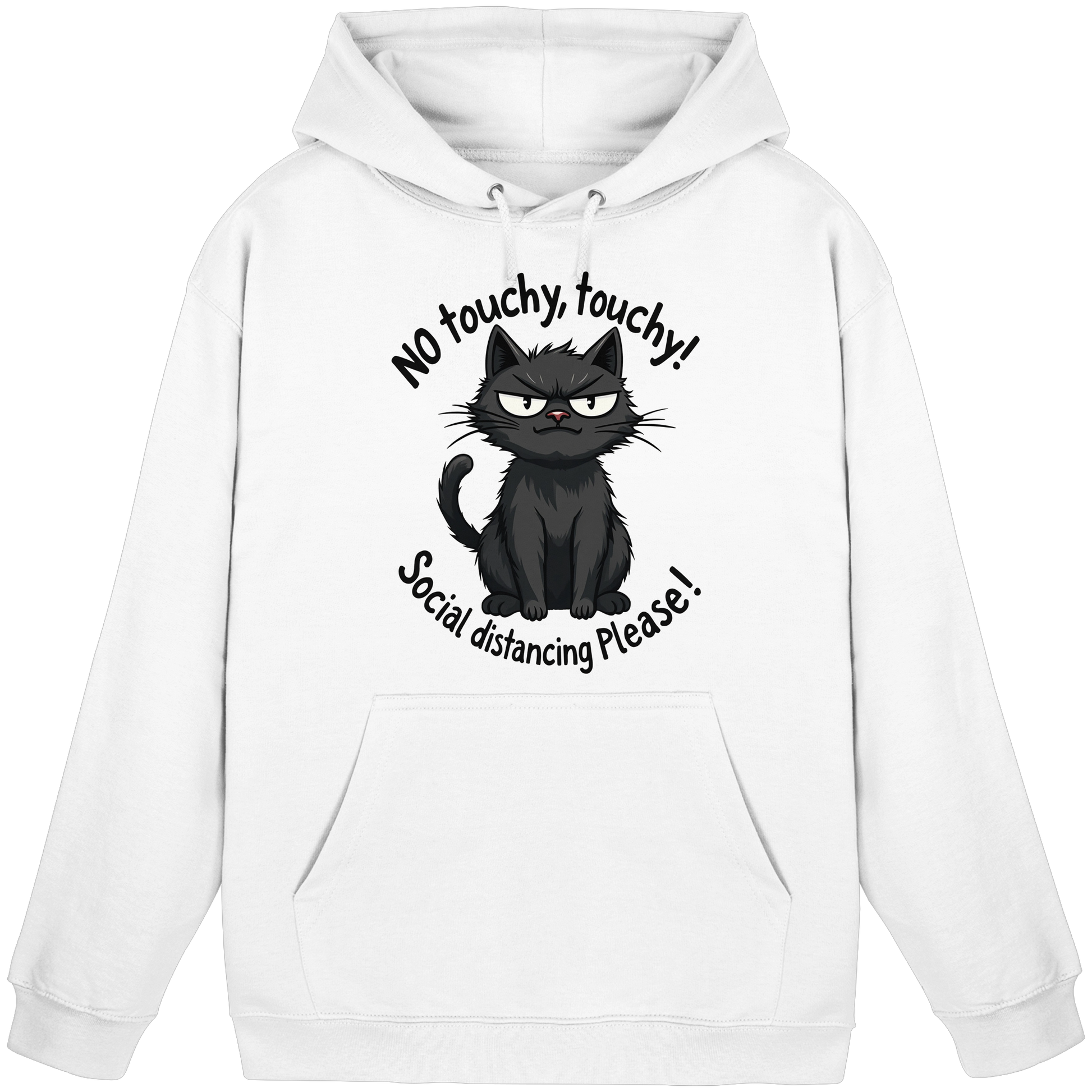 No touchy, touchy! Social distance Please! Black cat - Basic Unisex Hoodie