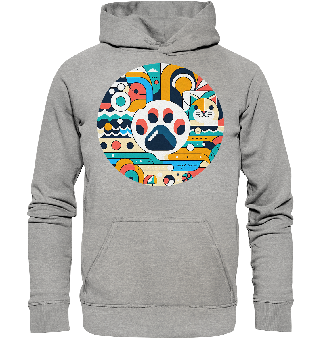 Pfote modern Art mit Katze - Basic Unisex Hoodie
