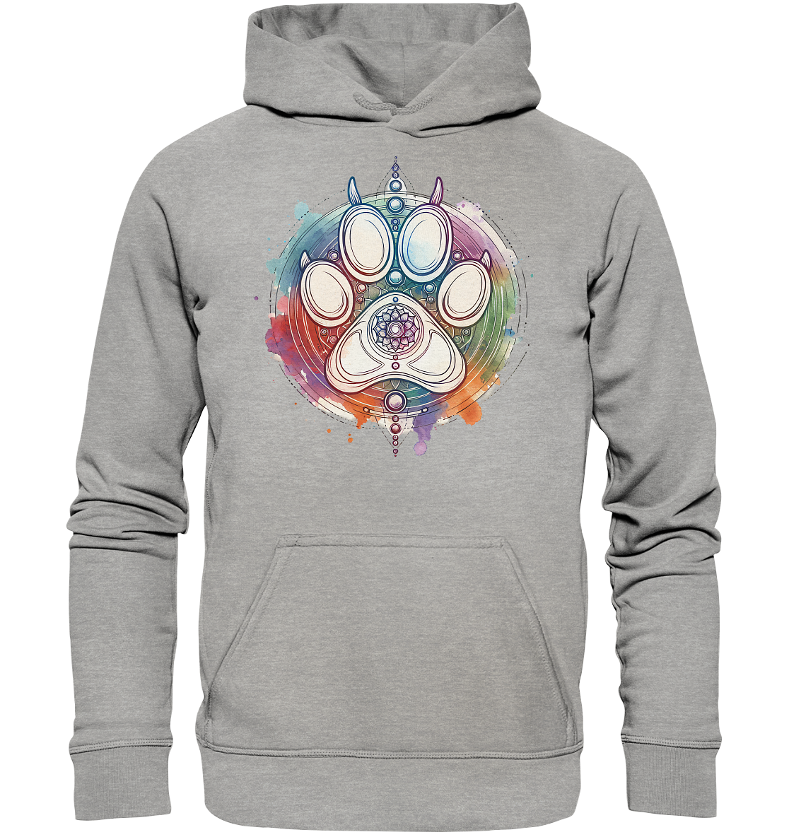 Modernes Design Chakra mit Pfote - Basic Unisex Hoodie