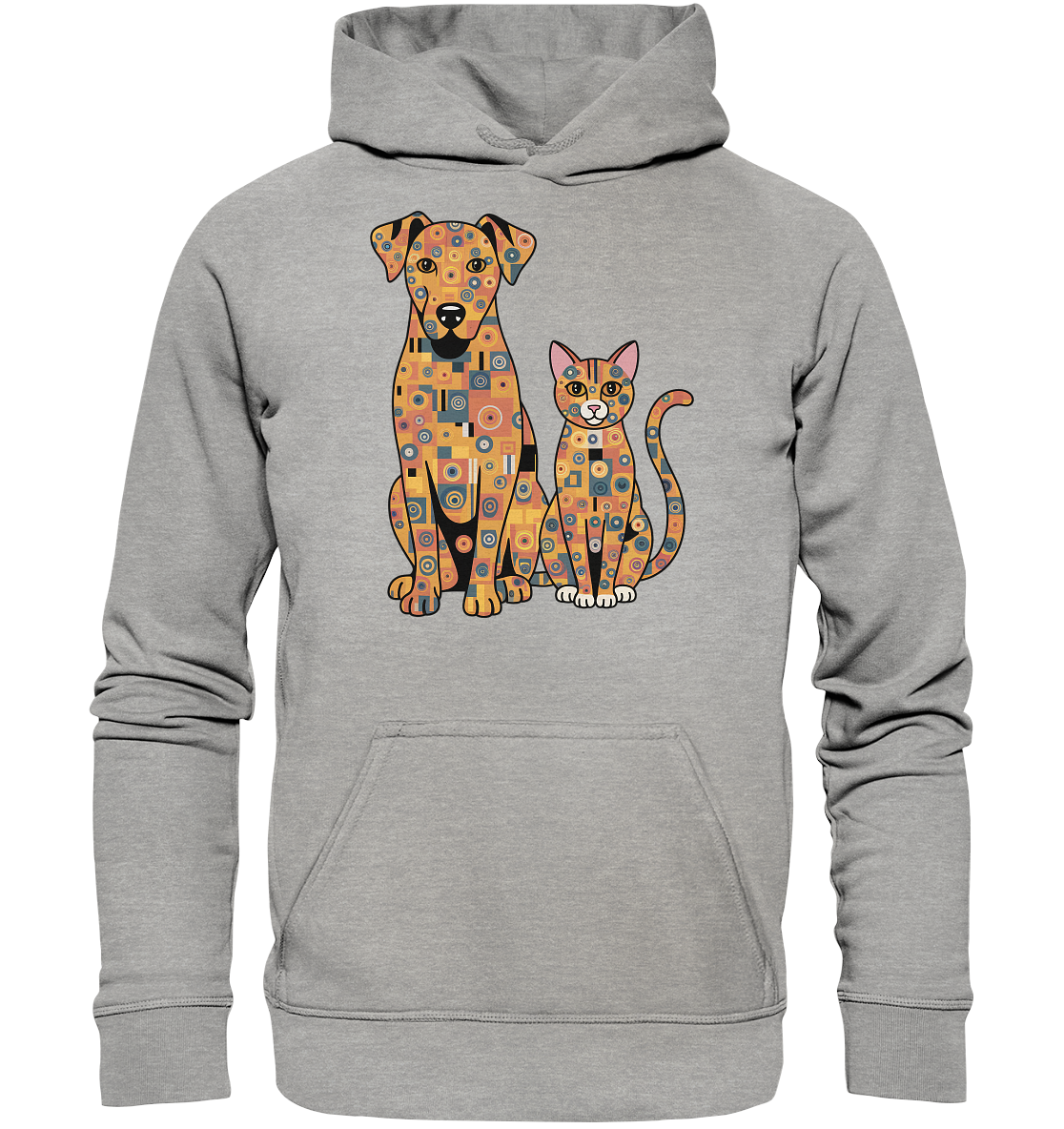 Illustration Hund und Katze in Klimt  Style - Basic Unisex Hoodie