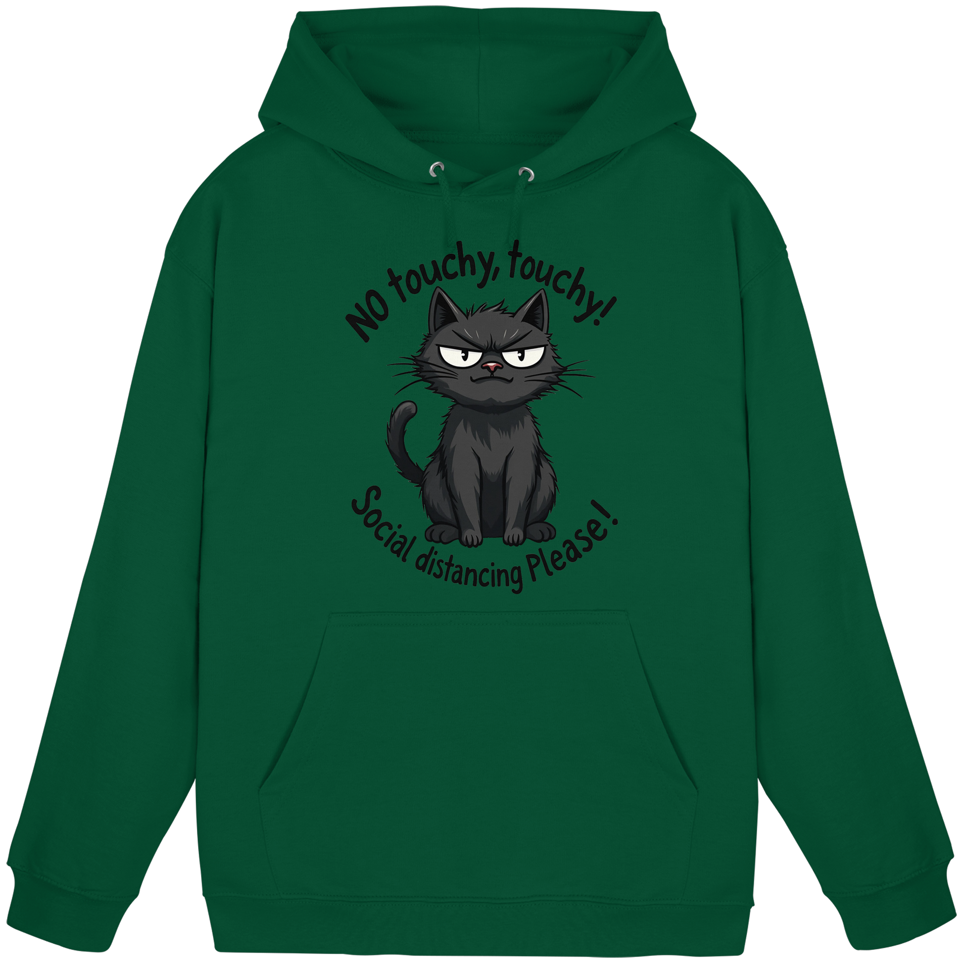 No touchy, touchy! Social distance Please! Black cat - Basic Unisex Hoodie
