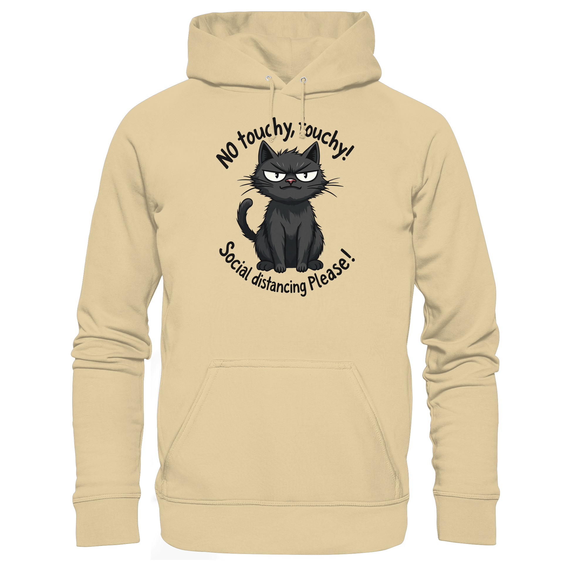 No touchy, touchy! Social distance Please! Black cat - Basic Unisex Hoodie