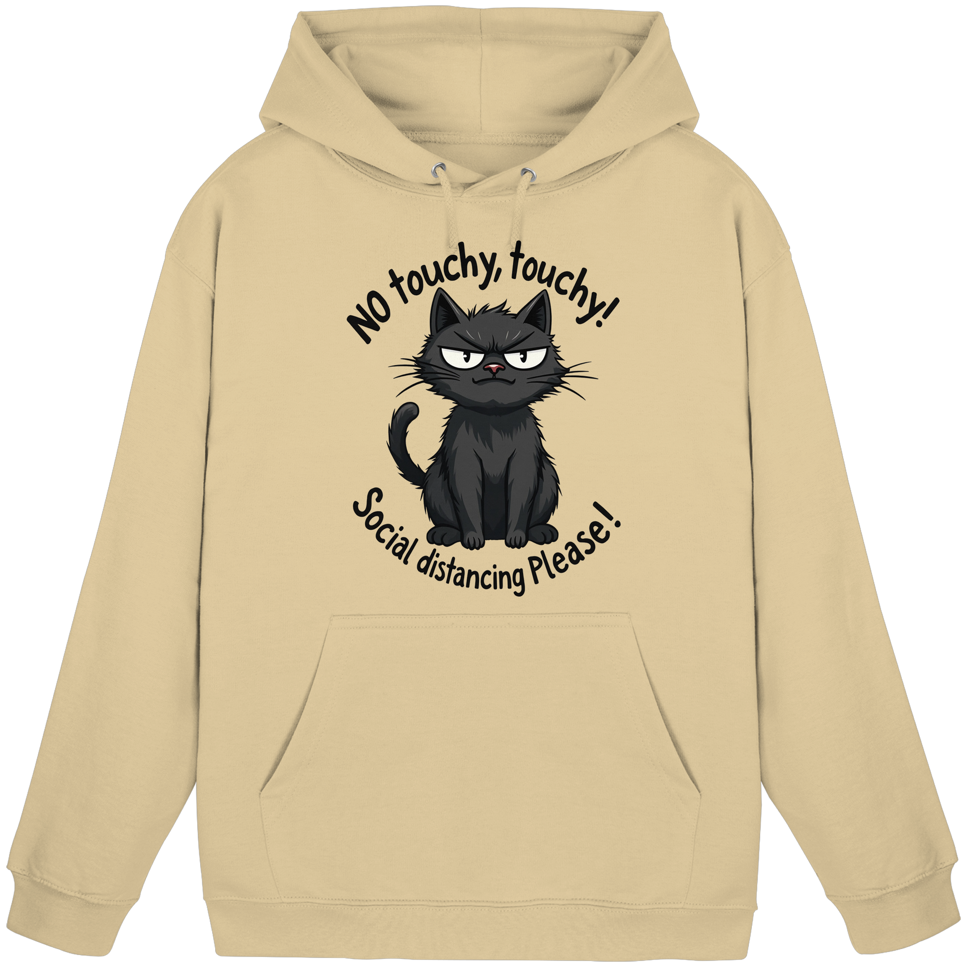 No touchy, touchy! Social distance Please! Black cat - Basic Unisex Hoodie