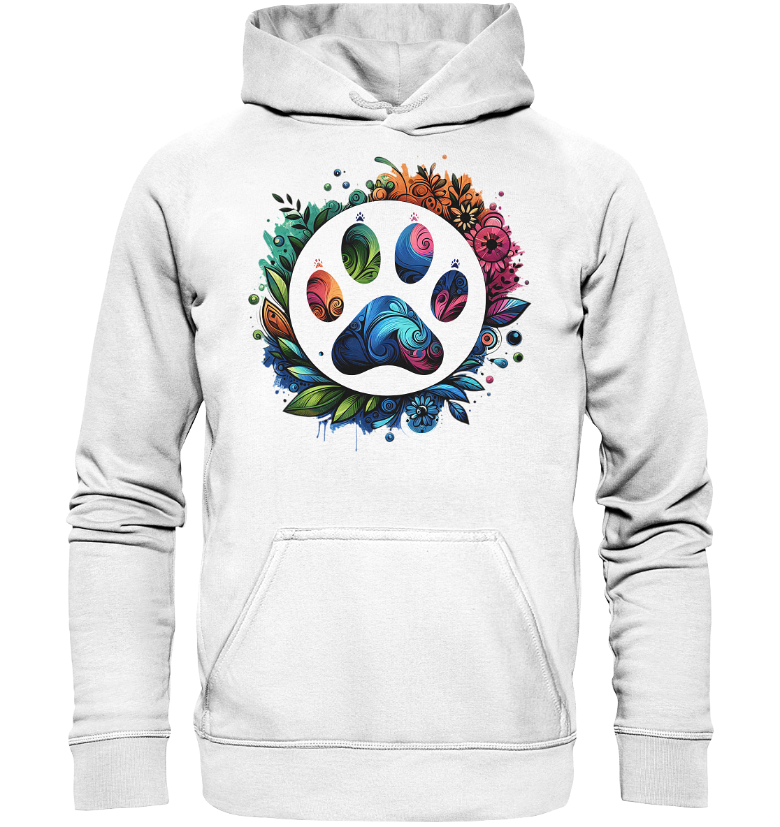 Pfote mit Blumendesign - Basic Unisex Hoodie