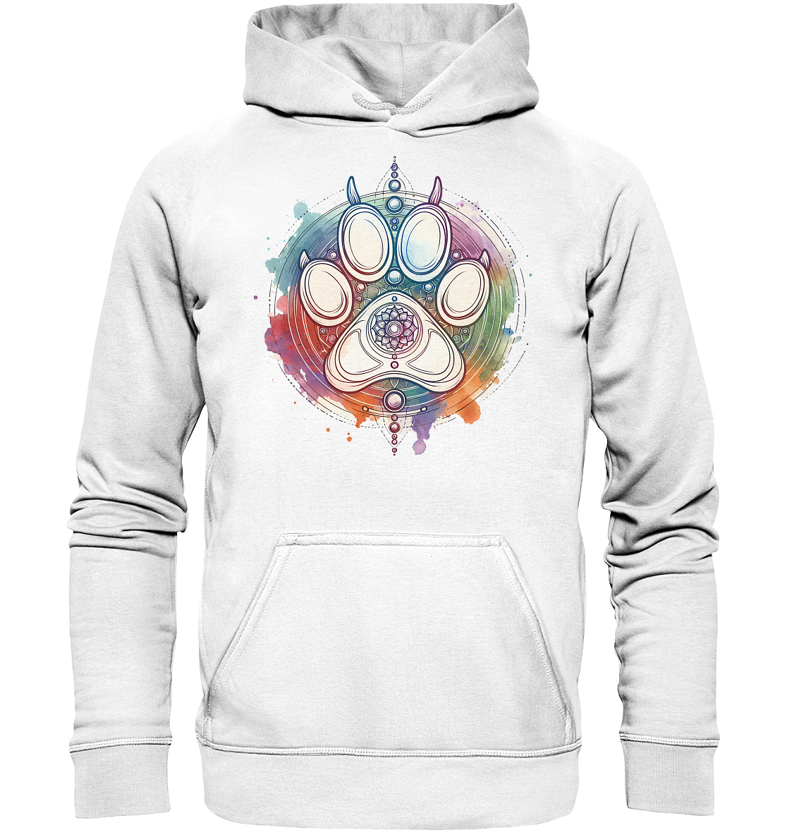 Modernes Design Chakra mit Pfote - Basic Unisex Hoodie