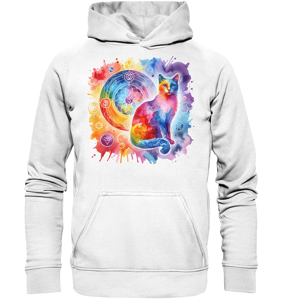 Shakra Design mit Katze - Basic Unisex Hoodie
