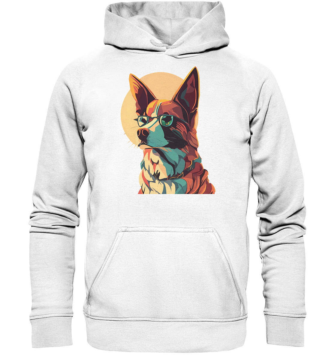 Retro Pop Art Illustration Fox Terrier Hund - Basic Unisex Hoodie