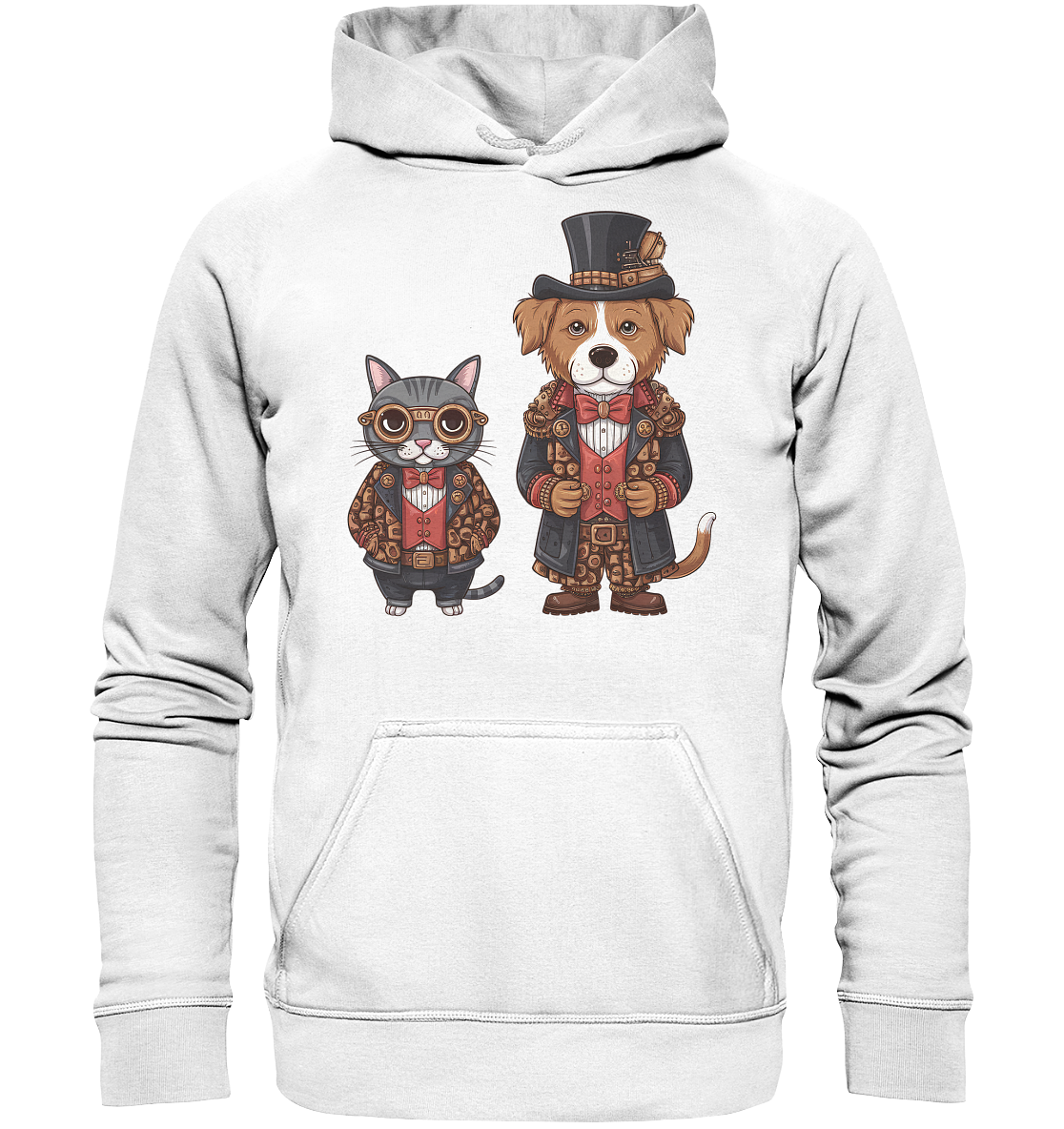 Steam Punk Hund und Katze - Basic Unisex Hoodie