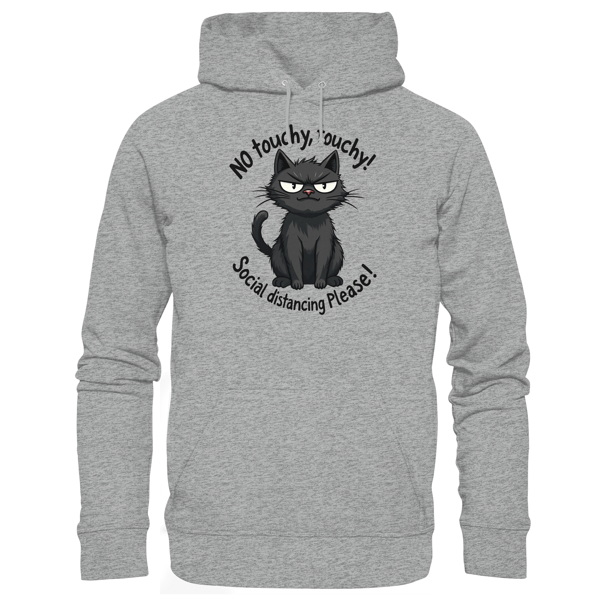 No touchy, touchy! Social distance Please! Black cat - Basic Unisex Hoodie