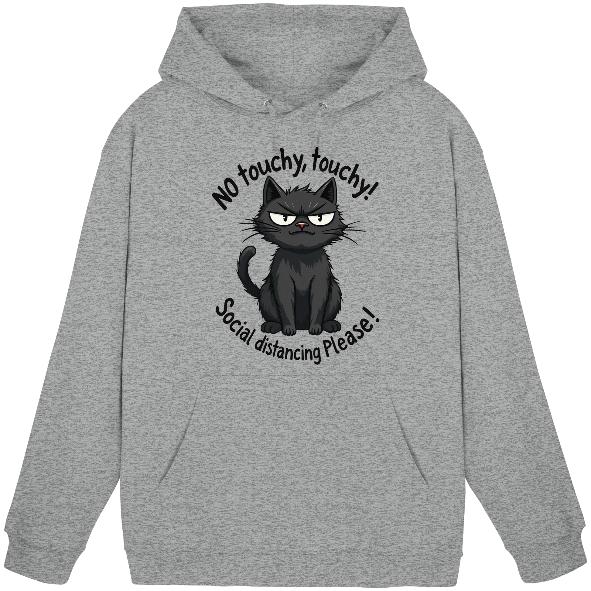 No touchy, touchy! Social distance Please! Black cat - Basic Unisex Hoodie