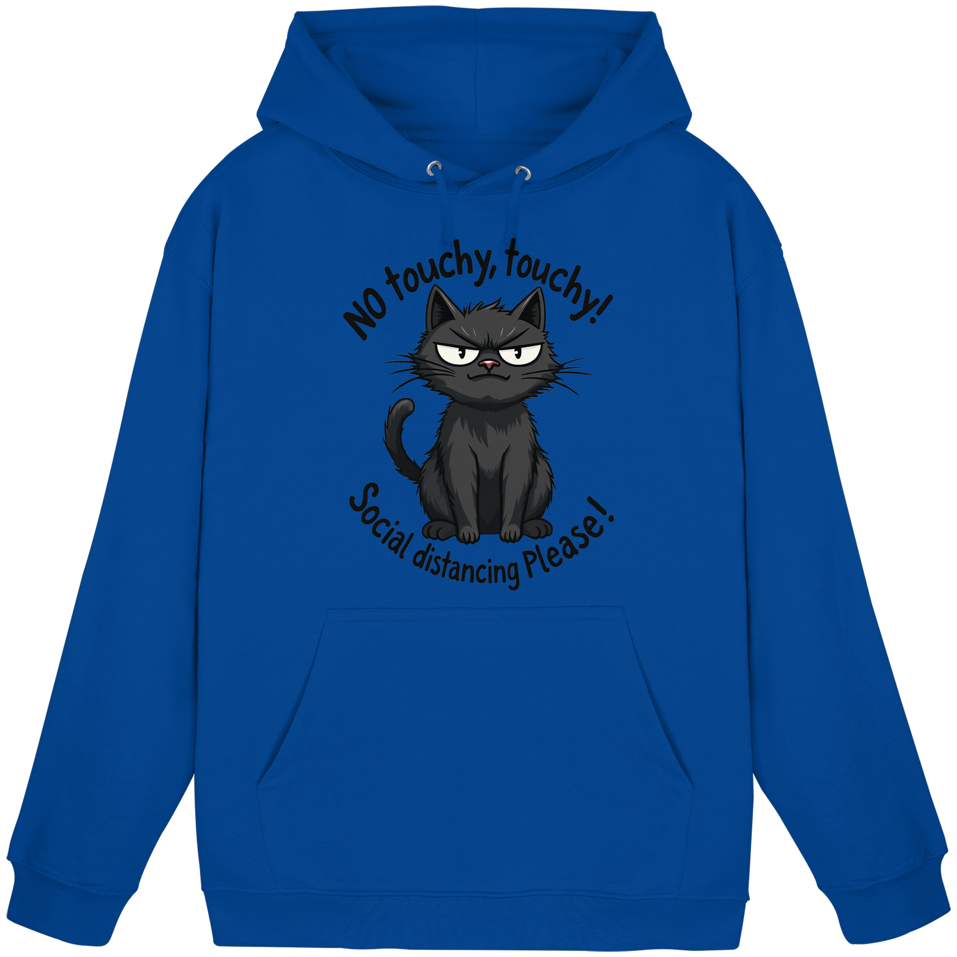 No touchy, touchy! Social distance Please! Black cat - Basic Unisex Hoodie