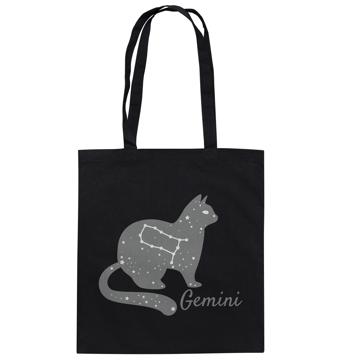 Sternzeichen Katze Zwilling - personalisierbar - Baumwolltasche
