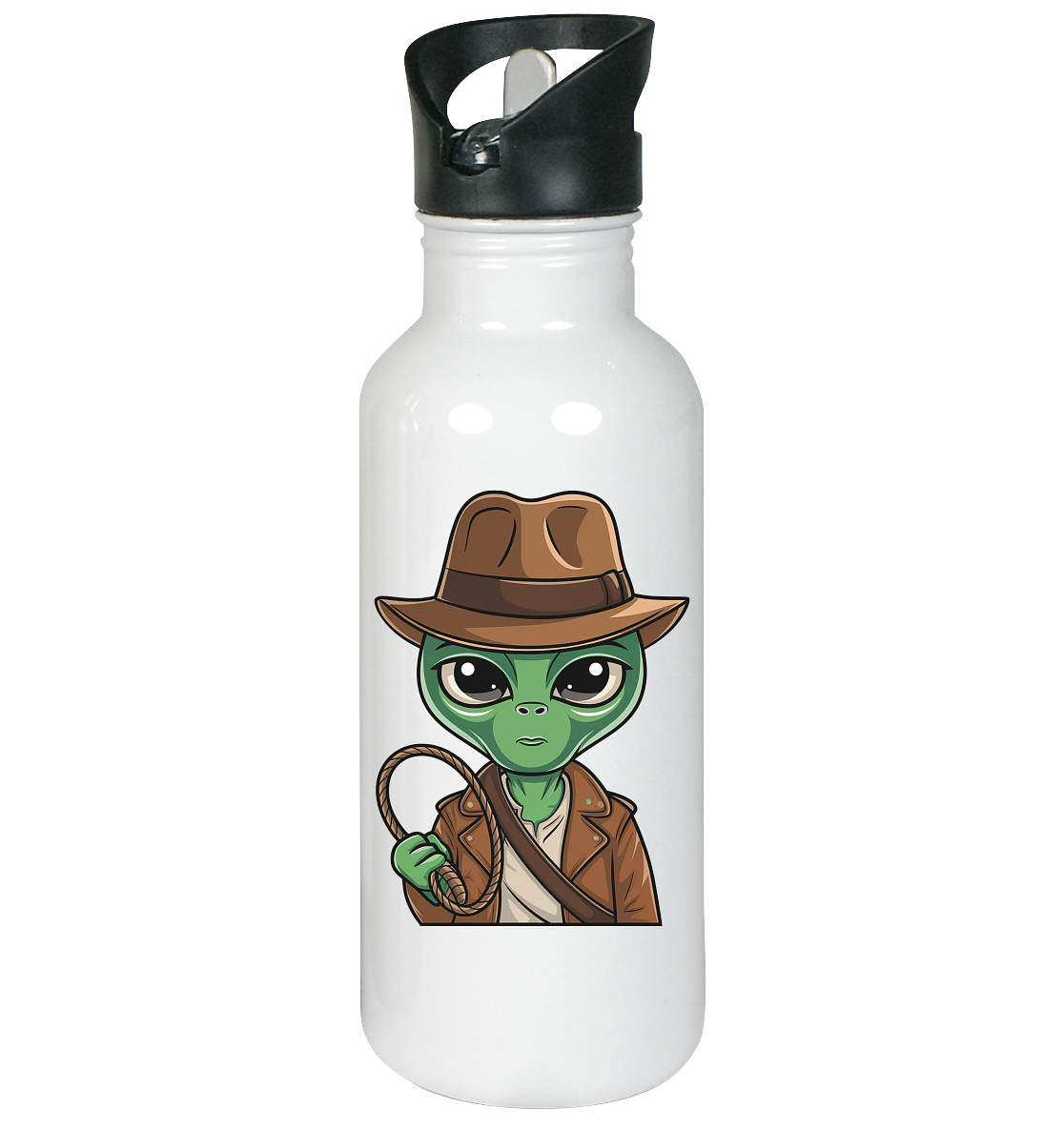 Alien Abenteurer Cartoon - Edelstahl-Trinkflasche