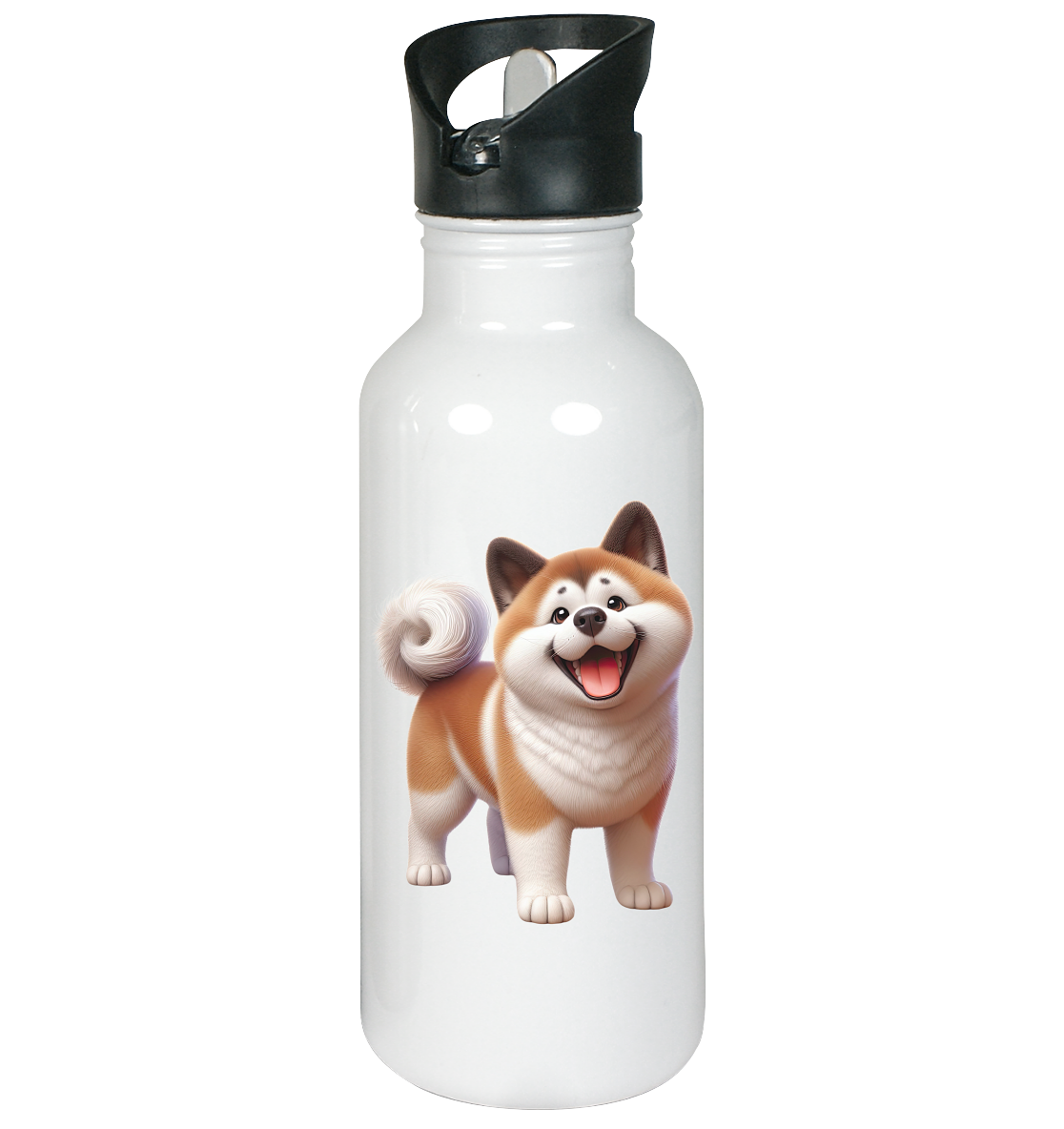 Akita Cartoon Hund personalisierbar - Edelstahl-Trinkflasche