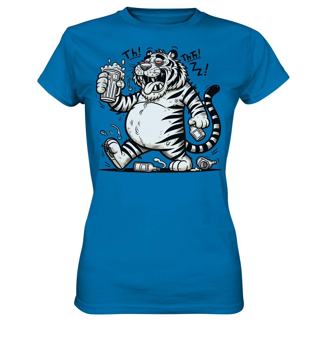 Drinkender Tiger Cartoon - Ladies Premium Shirt