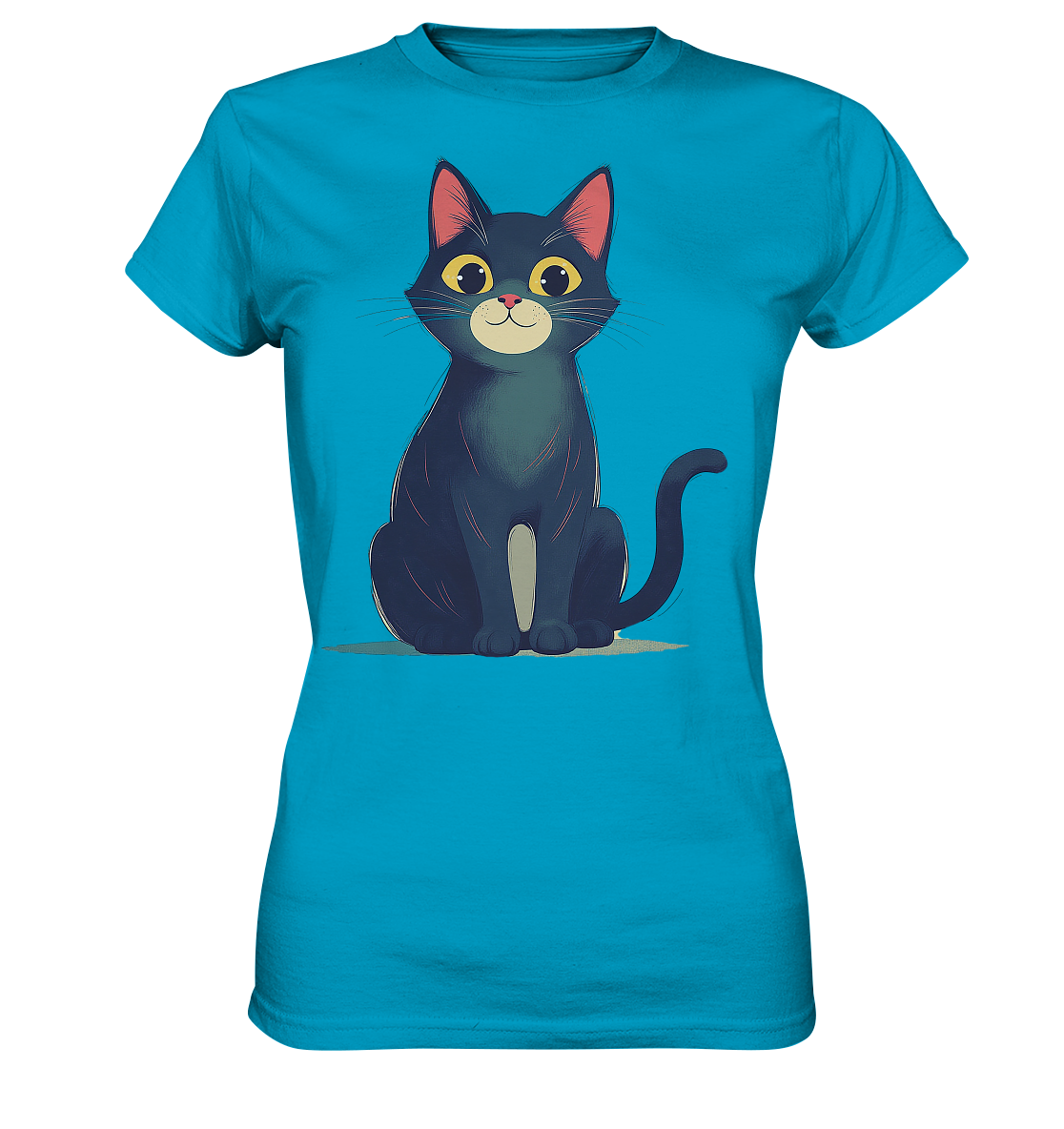 Happy Katze gemalt - Ladies Premium Shirt
