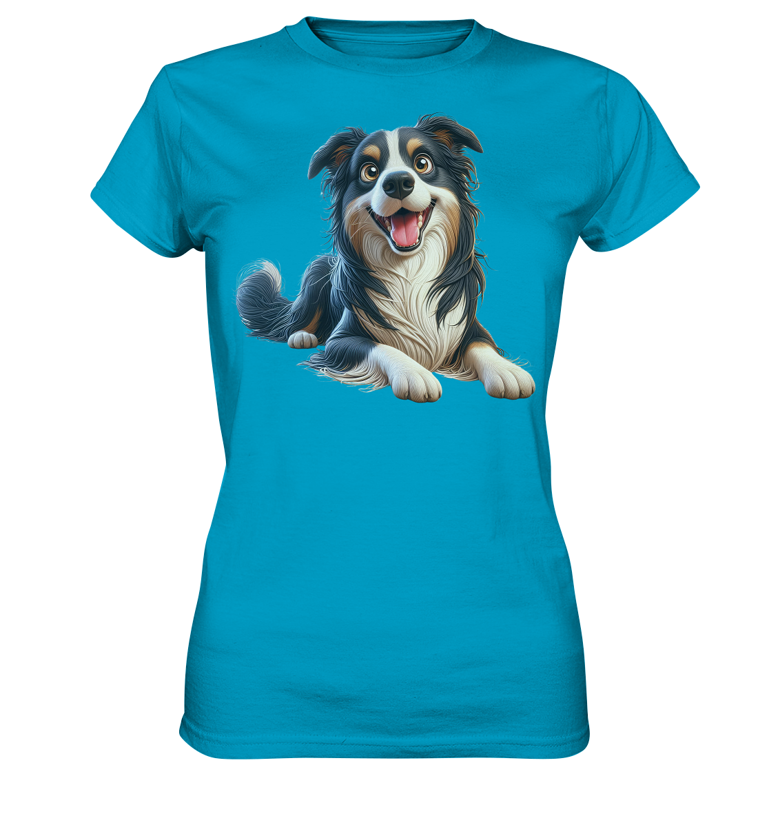 Border Collie Cartoon - personalisierbar - Ladies Premium Shirt