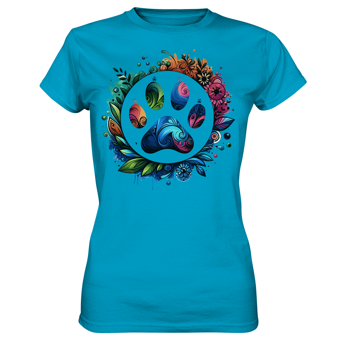 Pfote mit Blumendesign - Ladies Premium Shirt