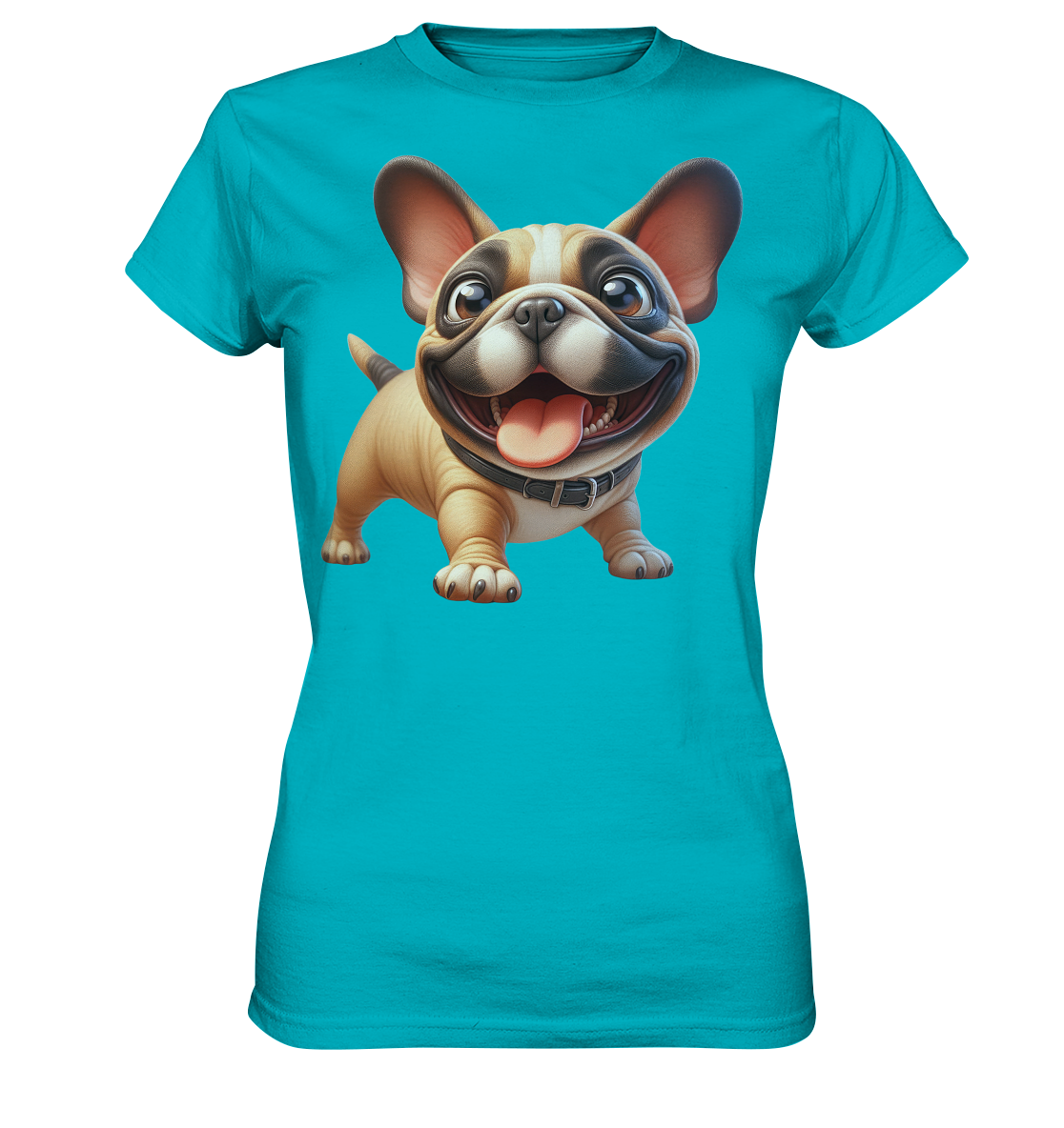 Französische Bulldogge Cartoon personalisierbar - Ladies Premium Shirt
