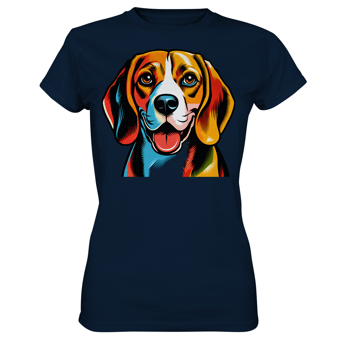 Beagle Pop Art - Personalisierbar - Ladies Premium Shirt