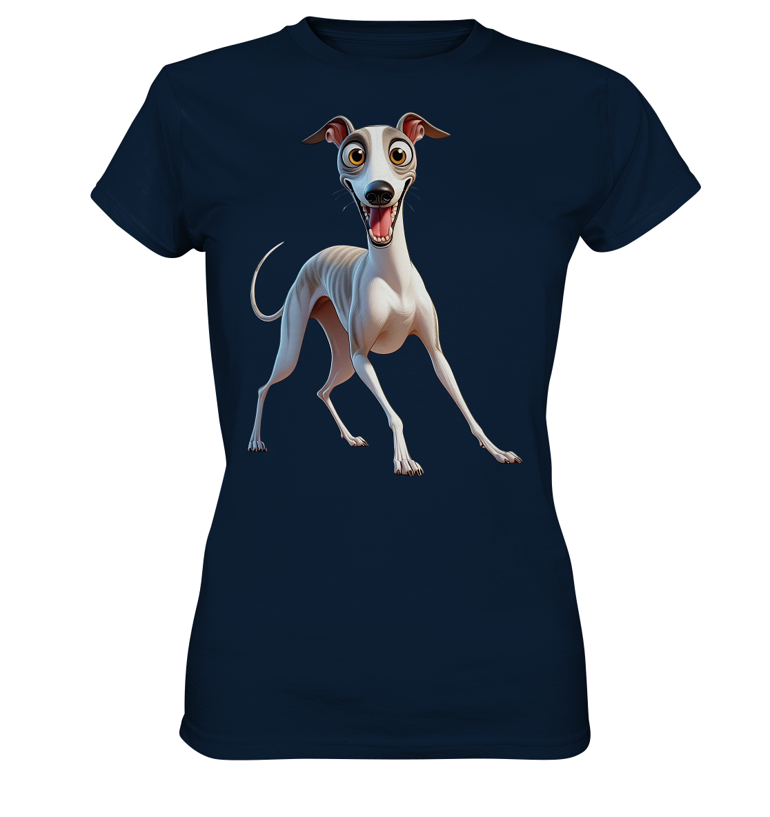 Whippet Cartoon personalisierbar - Ladies Premium Shirt