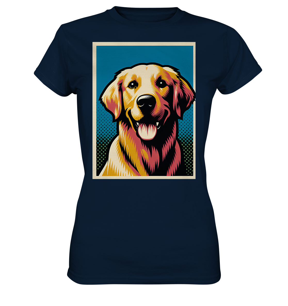 Golden Retriever Pop Art - personalisierbar - Ladies Premium Shirt