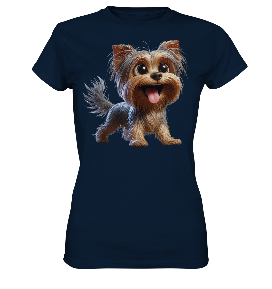 Yorkshire Terrier Cartoon - personalisierbar - Ladies Premium Shirt