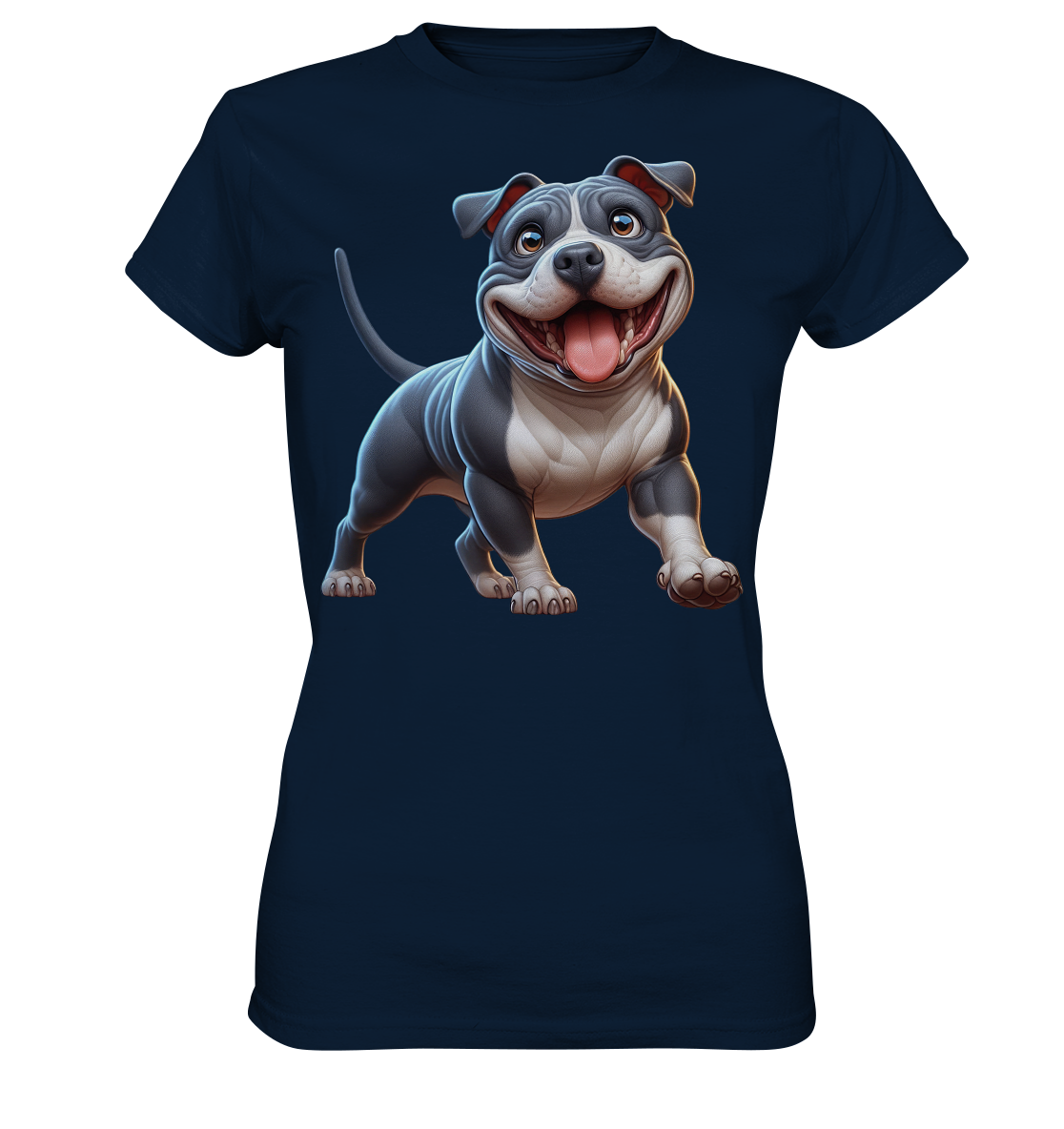 Pittbull Cartoon Hund personalisierbar - Ladies Premium Shirt