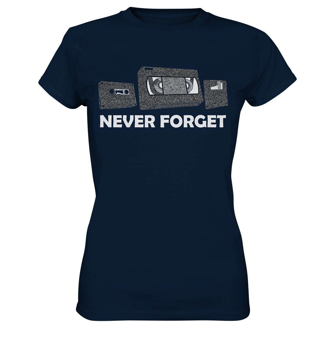 Kasette, VHS,  Disk - never forget - Ladies Premium Shirt