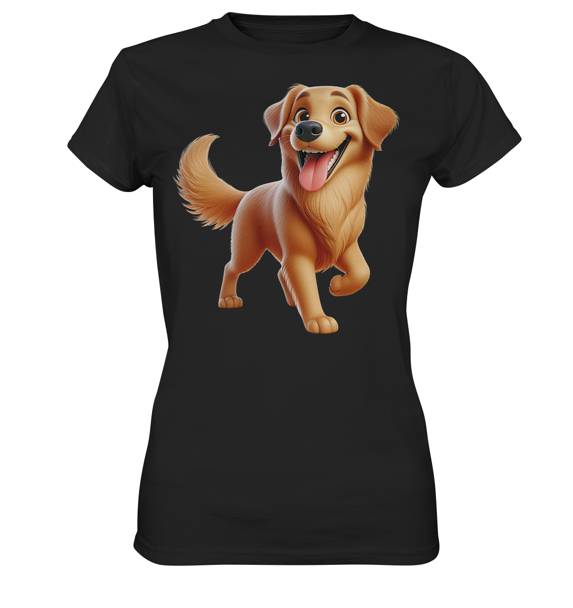 Golden Retriever Comic - personalisierbar - Ladies Premium Shirt