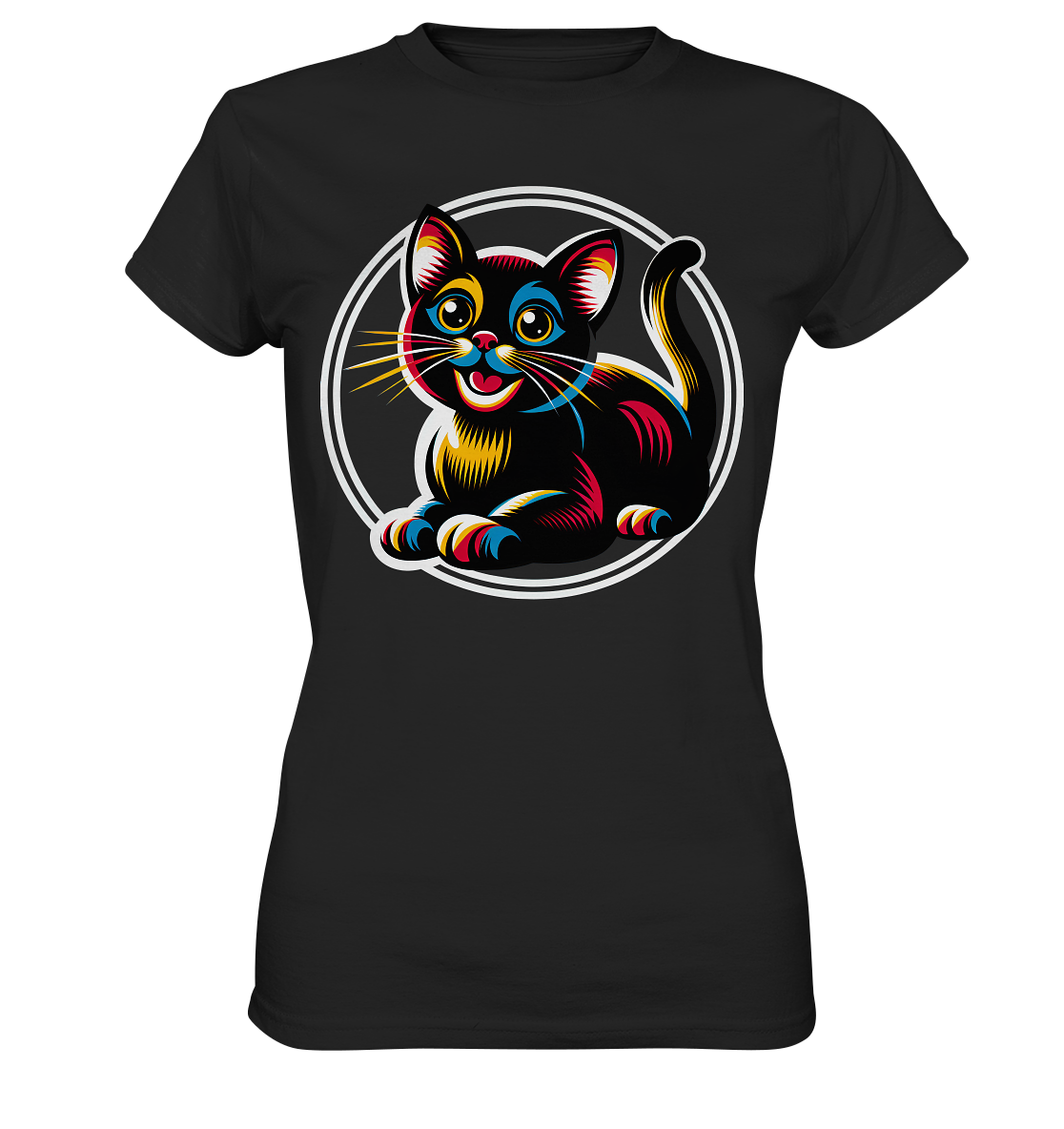 Kätzchen Pop Art - personalisierbar - Ladies Premium Shirt