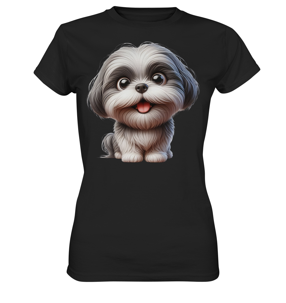 Shih Tzu Cartoon Dog - personalisierbar - Ladies Premium Shirt