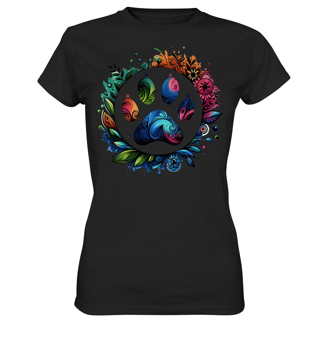Pfote mit Blumendesign - Ladies Premium Shirt