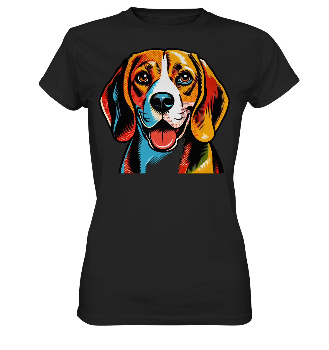 Beagle Pop Art - Personalisierbar - Ladies Premium Shirt