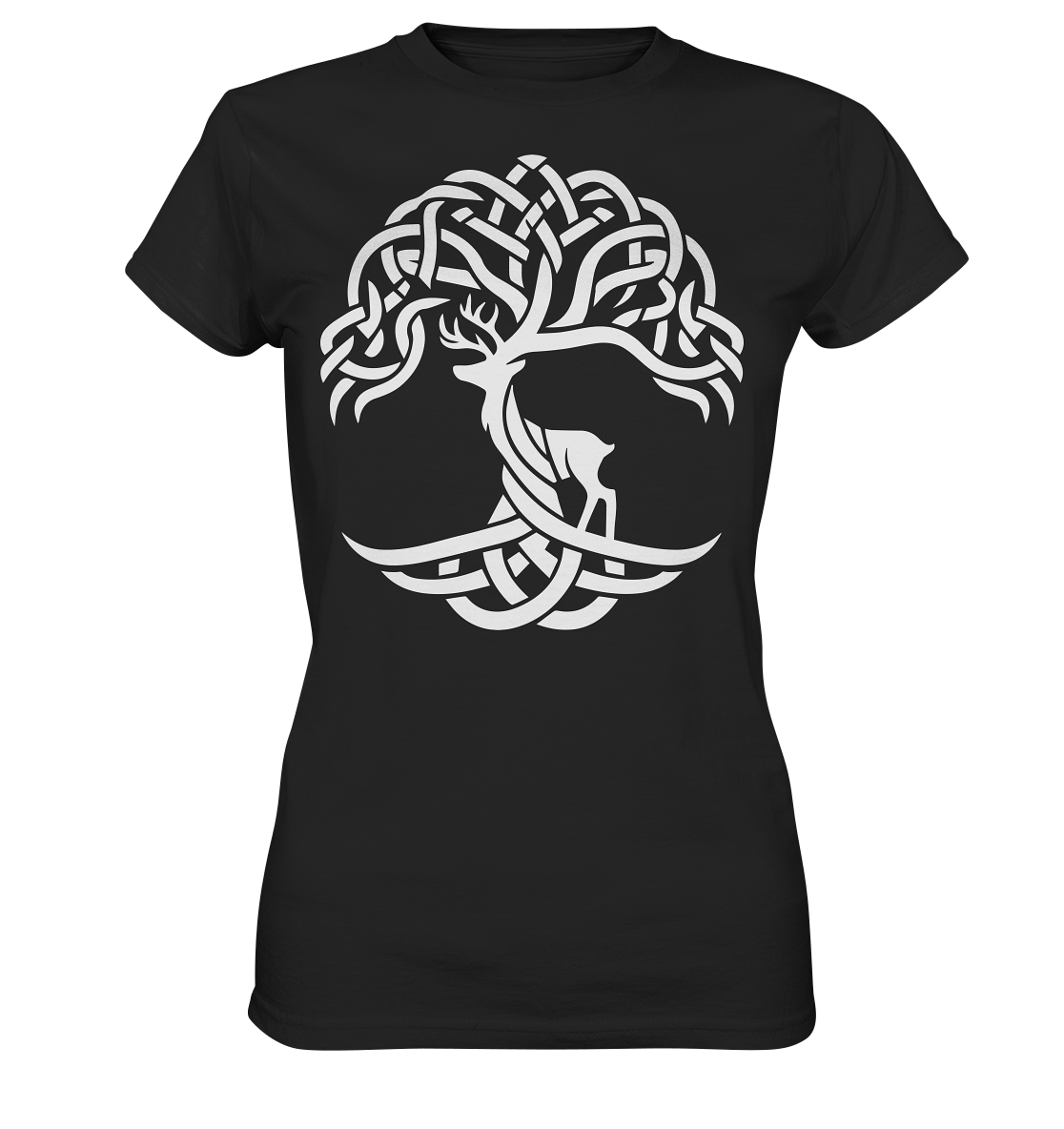 Keltischer Lebensbaum mit Hirsch - Ladies Premium Shirt