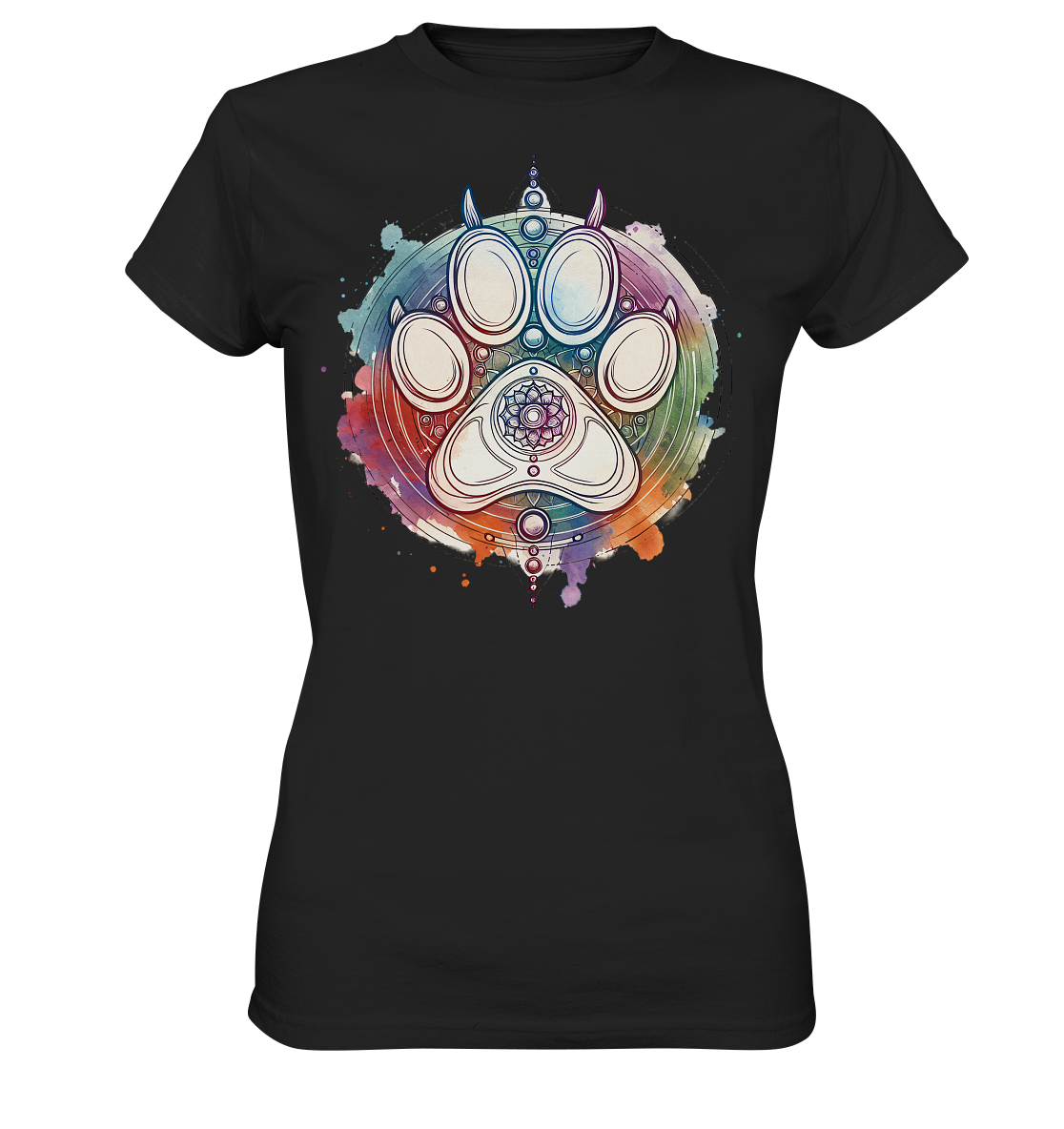 Modernes Design Chakra mit Pfote - Ladies Premium Shirt