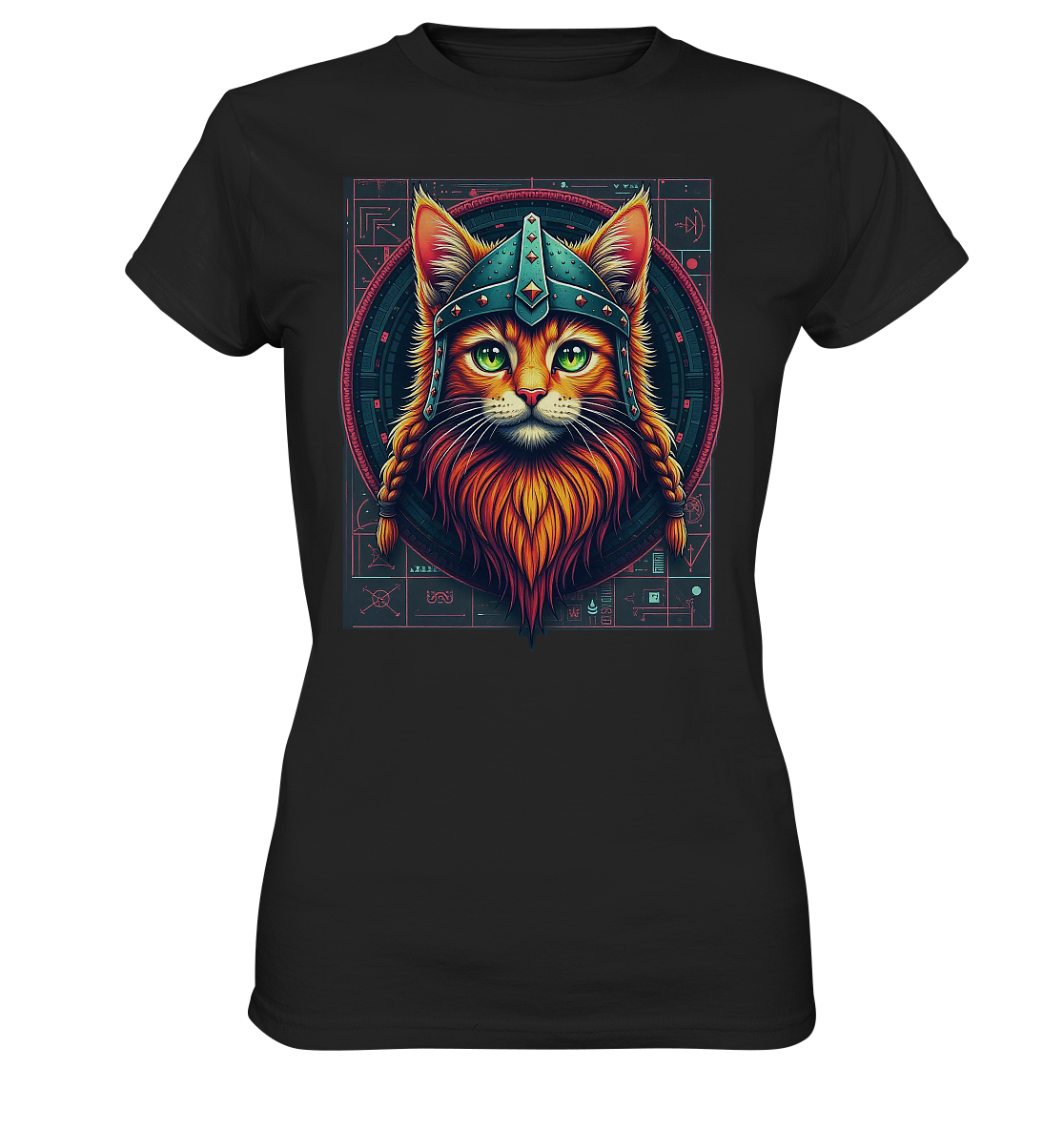 Wikinger Katze Cartoon - Ladies Premium Shirt