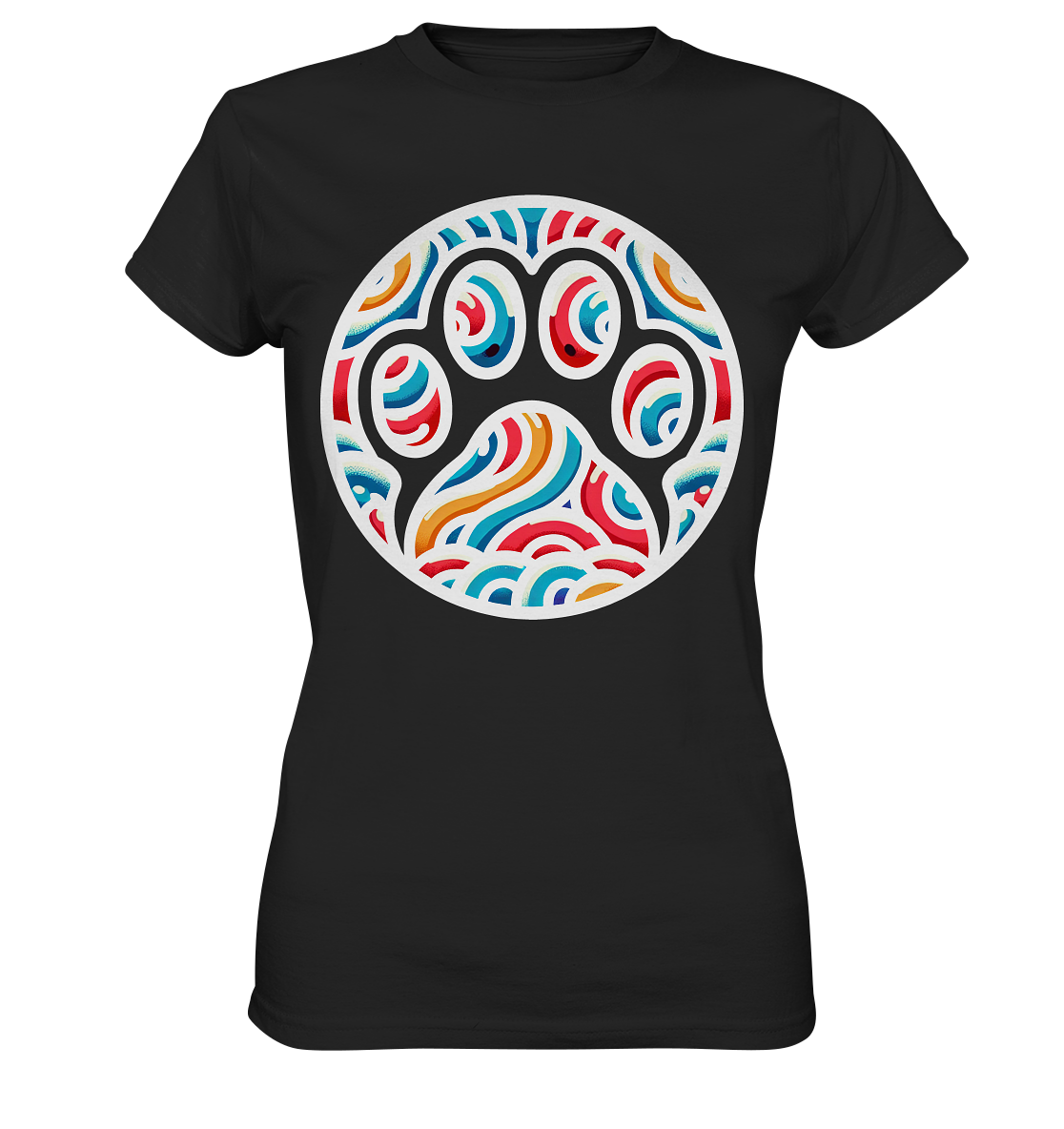 Pfote Pop  Kunst farbenfroh 90er Style  - Ladies Premium Shirt