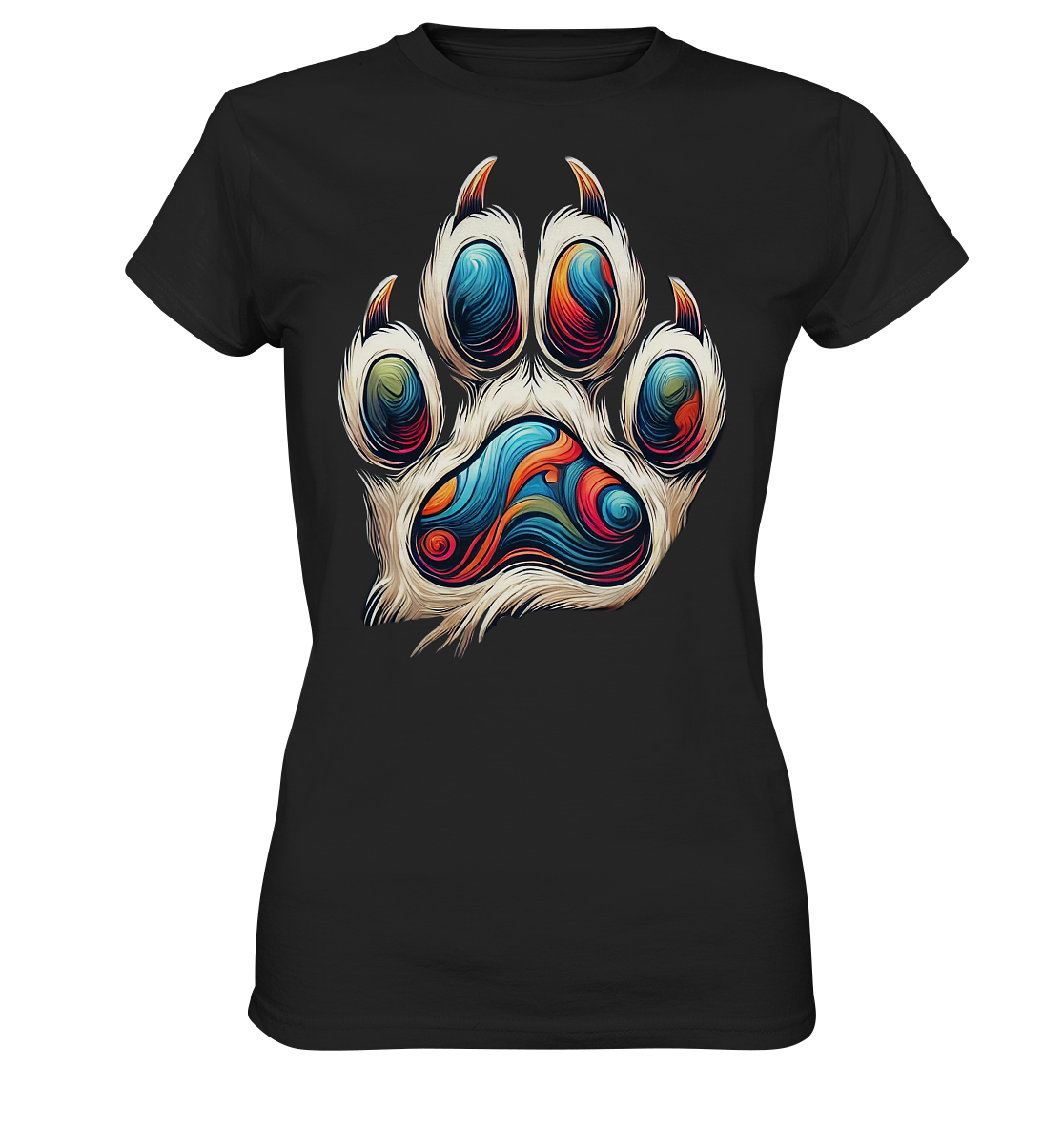 Bunte Pfote Hund - Ladies Premium Shirt